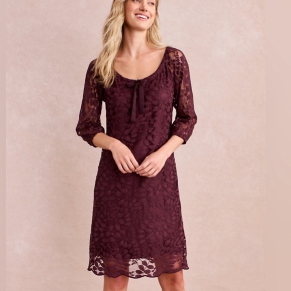Garnet Hill Bohème Easy Lace Dress - Picture 1 of 12
